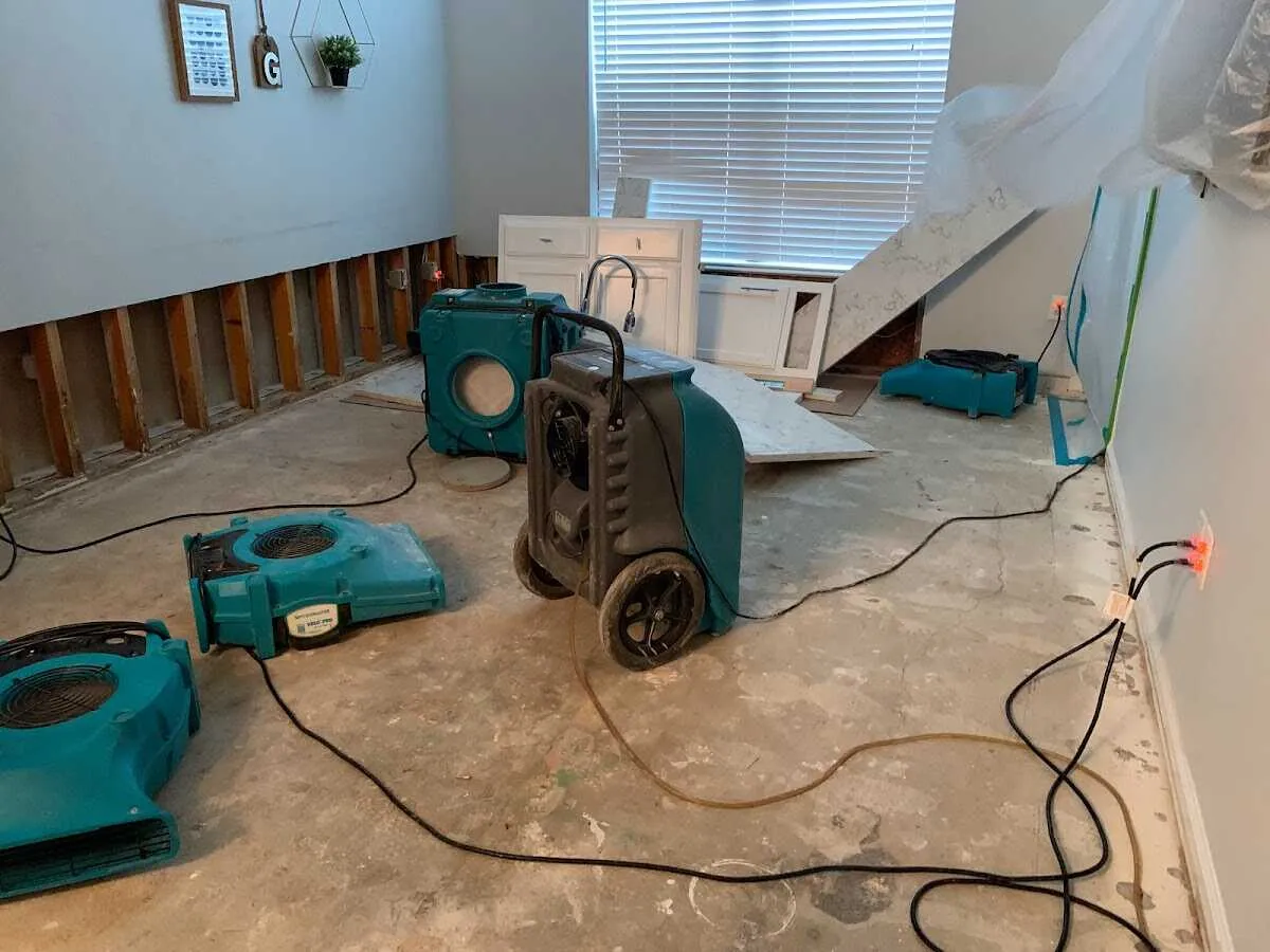 Dehumidifier in flood-cut room for Water Extraction & Removal in North Vernon